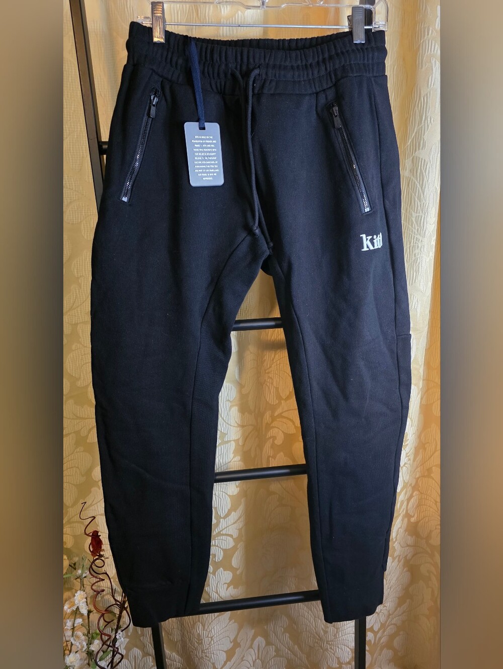 Kith  Bleecker Sweatpants Black Value $ 175 Drawstring